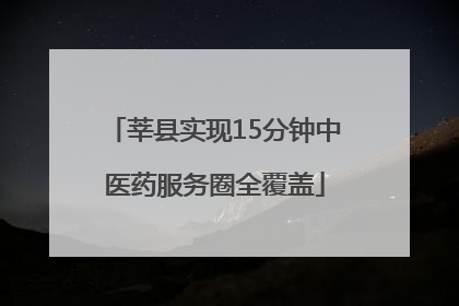 莘县实现15分钟中医药服务圈全覆盖