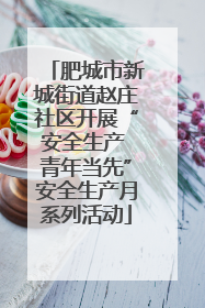 肥城市新城街道赵庄社区开展“安全生产 青年当先”安全生产月系列活动