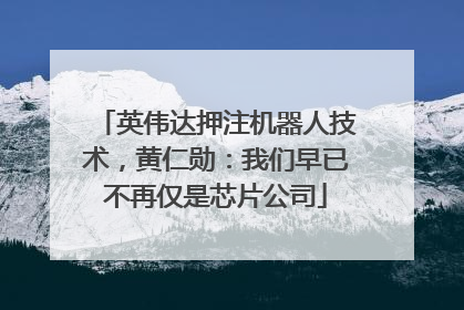 英伟达押注机器人技术，黄仁勋：我们早已不再仅是芯片公司
