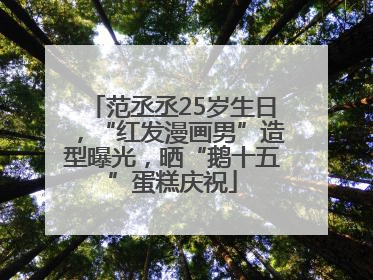 范丞丞25岁生日，“红发漫画男”造型曝光，晒“鹅十五”蛋糕庆祝