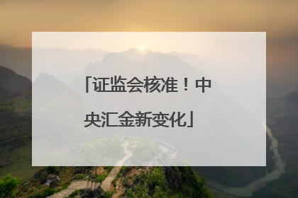 证监会核准！中央汇金新变化