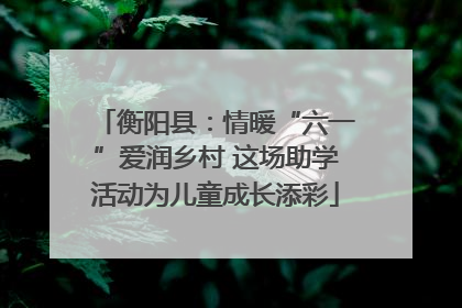 衡阳县：情暖“六一”爱润乡村 这场助学活动为儿童成长添彩