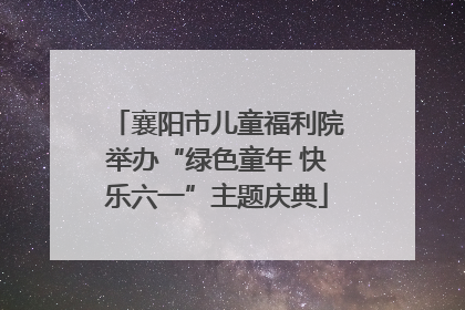 襄阳市儿童福利院举办“绿色童年 快乐六一”主题庆典