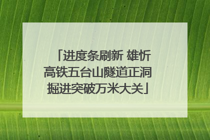 进度条刷新 雄忻高铁五台山隧道正洞掘进突破万米大关