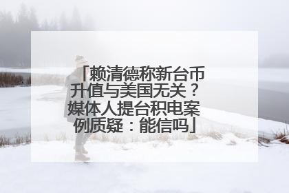 赖清德称新台币升值与美国无关？媒体人提台积电案例质疑：能信吗