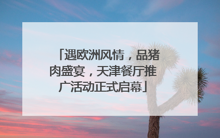 遇欧洲风情，品猪肉盛宴，天津餐厅推广活动正式启幕