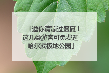 邀你清凉过盛夏！这几类游客可免费逛哈尔滨极地公园