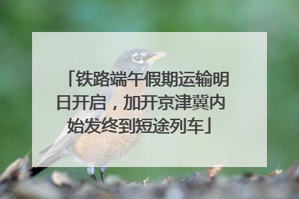 铁路端午假期运输明日开启，加开京津冀内始发终到短途列车