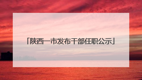 陕西一市发布干部任职公示