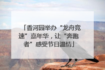 香河园举办“龙舟竞速”嘉年华，让“奔跑者”感受节日温情