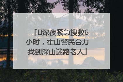 ﻿深夜紧急搜救6小时，霍山警民合力找到深山迷路老人