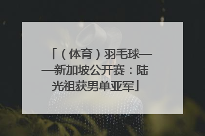 （体育）羽毛球——新加坡公开赛：陆光祖获男单亚军