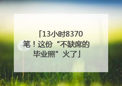 13小时8370笔！这份“不缺席的毕业照”火了
