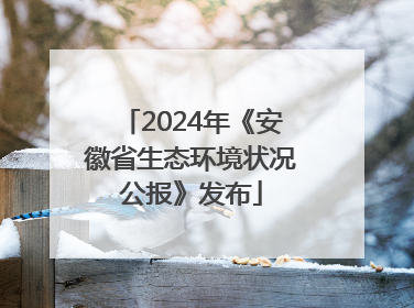 2024年《安徽省生态环境状况公报》发布
