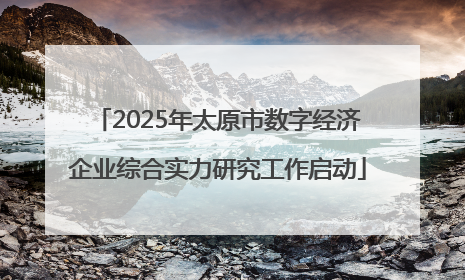 2025年太原市数字经济企业综合实力研究工作启动