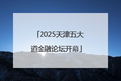 2025天津五大道金融论坛开幕