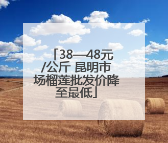 38—48元/公斤 昆明市场榴莲批发价降至最低