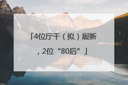 4位厅干（拟）履新，2位“80后”