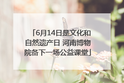 6月14日是文化和自然遗产日 河南博物院备下一场公益课堂