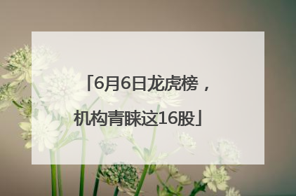 6月6日龙虎榜，机构青睐这16股