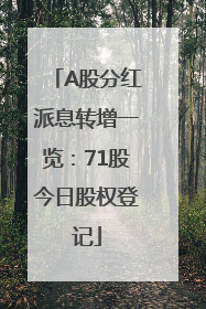 A股分红派息转增一览：71股今日股权登记