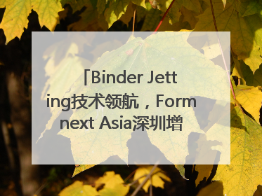Binder Jetting技术领航，Formnext Asia深圳增材展解锁产业新动能